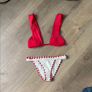 Red revolve bikini